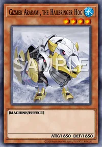 Gizmek Arakami, the Hailbringer Hog, Yu-Gi-Oh! card, WATER
