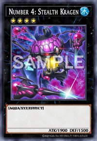 Number 4: Stealth Kragen, Yu-Gi-Oh! card, WATER