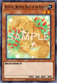 Kittytail, Mystical Beast of the Forest, Yu-Gi-Oh! card, EARTH