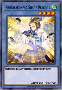 Shinobaroness Shade Peacock, Yu-Gi-Oh! card, WIND