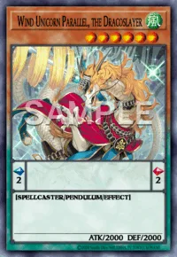 Wind Unicorn Parallel, the Dracoslayer, Yu-Gi-Oh! card, WIND