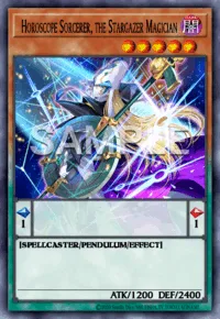 Horoscope Sorcerer, the Stargazer Magician, Yu-Gi-Oh! card, DARK