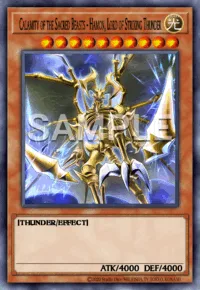 Calamity of the Sacred Beasts - Hamon, Lord of Striking Thunder, Yu-Gi-Oh! card, LIGHT