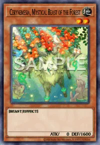 Cerynemesia, Mystical Beast of the Forest, Yu-Gi-Oh! card, EARTH