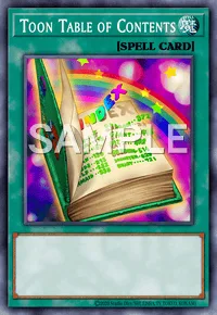 Toon Table of Contents, Yu-Gi-Oh! card, SPELL
