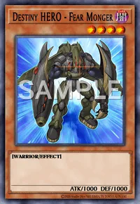 Destiny HERO - Fear Monger, Yu-Gi-Oh! card, DARK