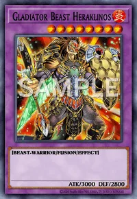 Gladiator Beast Heraklinos, Yu-Gi-Oh! card, FIRE