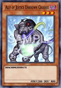 Ally of Justice Unknown Crusher, Yu-Gi-Oh! card, DARK