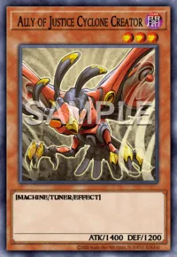 Ally of Justice Cyclone Creator, Yu-Gi-Oh! card, DARK