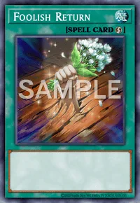 Foolish Return, Yu-Gi-Oh! card, SPELL