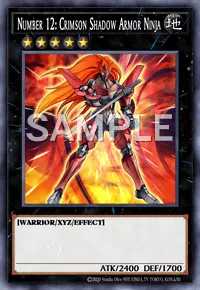 Number 12: Crimson Shadow Armor Ninja, Yu-Gi-Oh! card, EARTH