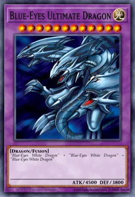 Blue-Eyes Ultimate Dragon Yu-Gi-Oh! card front (Fusion Monster)
